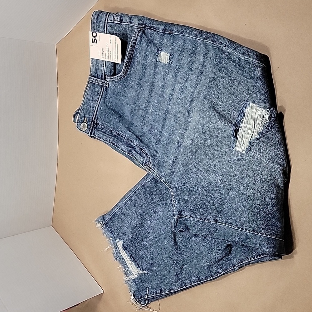 SO, Straight, High Rise Ankle Length Jeans, Jrs Plus Size 24/42W, NEW with Tag